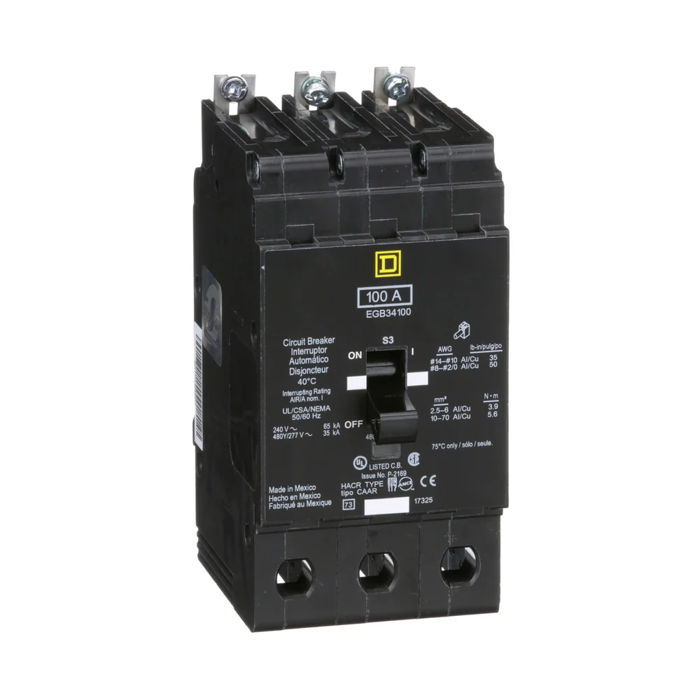BREAKER EGB 100A 3P 35KA@480V 65KA@240V 14-2/0AWG EGB34100