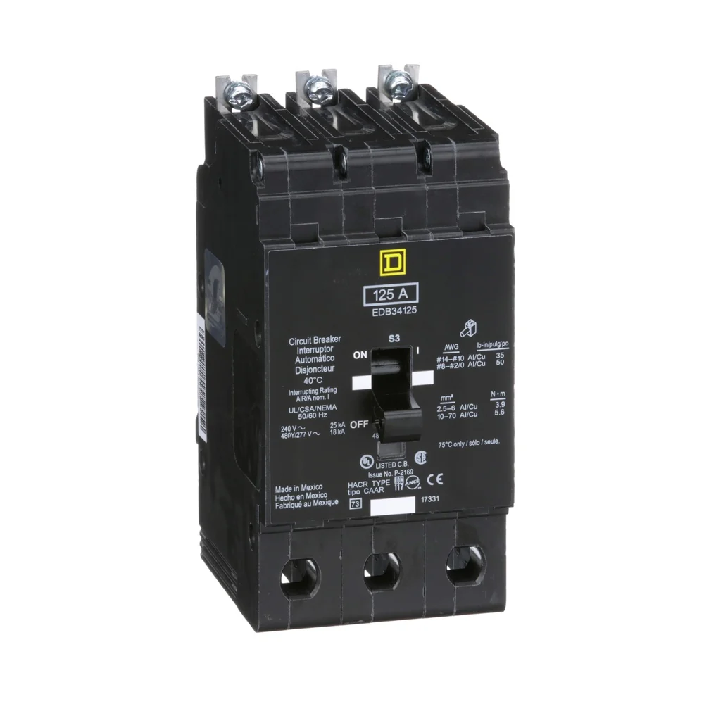 BREAKER EDB 125A 3P 18KA@480V 25KA@240V 14-2/0AWG EDB34125