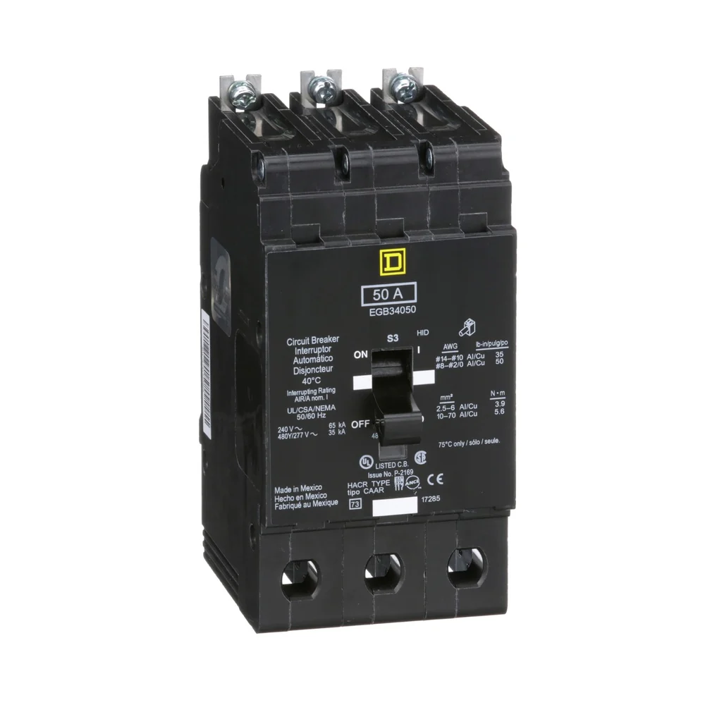 BREAKER EGB 50A 3P 35KA@480V 65KA@240V 14-2/0AWG EGB34050