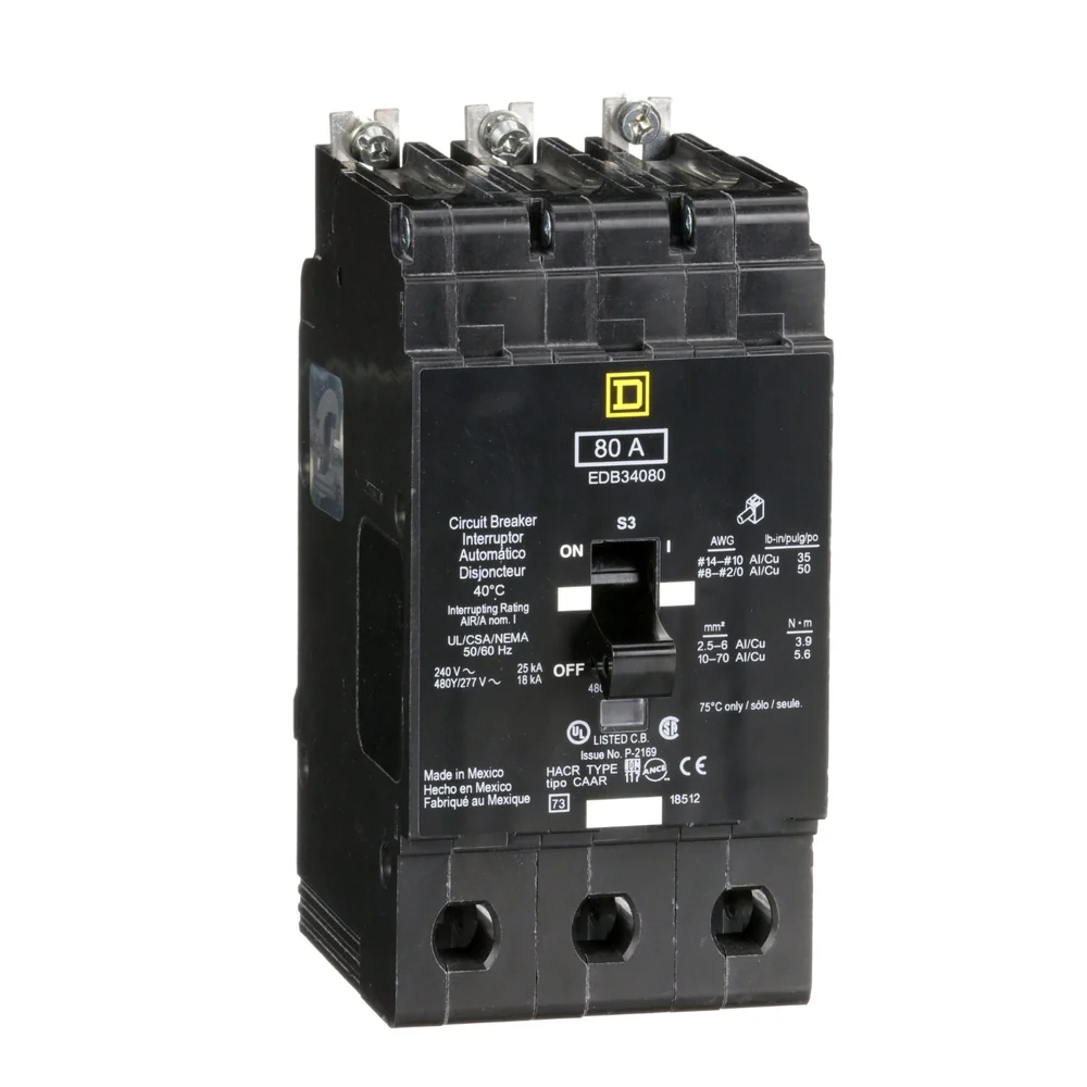 BREAKER EDB 80A 3P 18KA@480V 25KA@240V 14-2/0AWG EDB34080