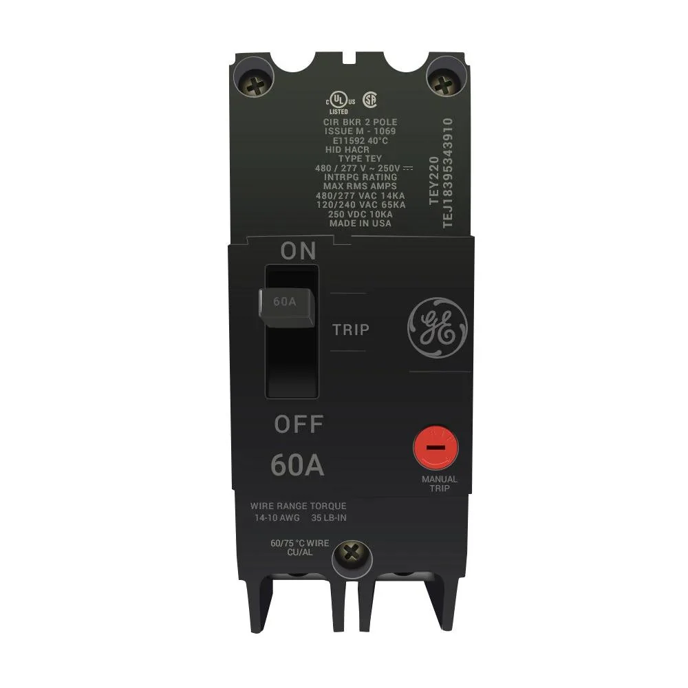 BREAKER TEY 60 AMP 2P 480/277V G.E. TEY260