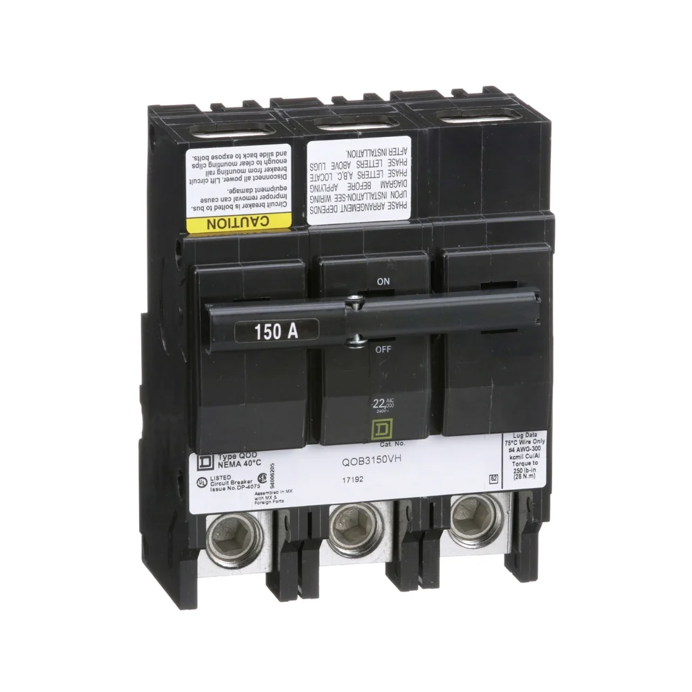 BREAKER QOB 150A 3P 22KA@240V 4-300MCM QOB3150VH