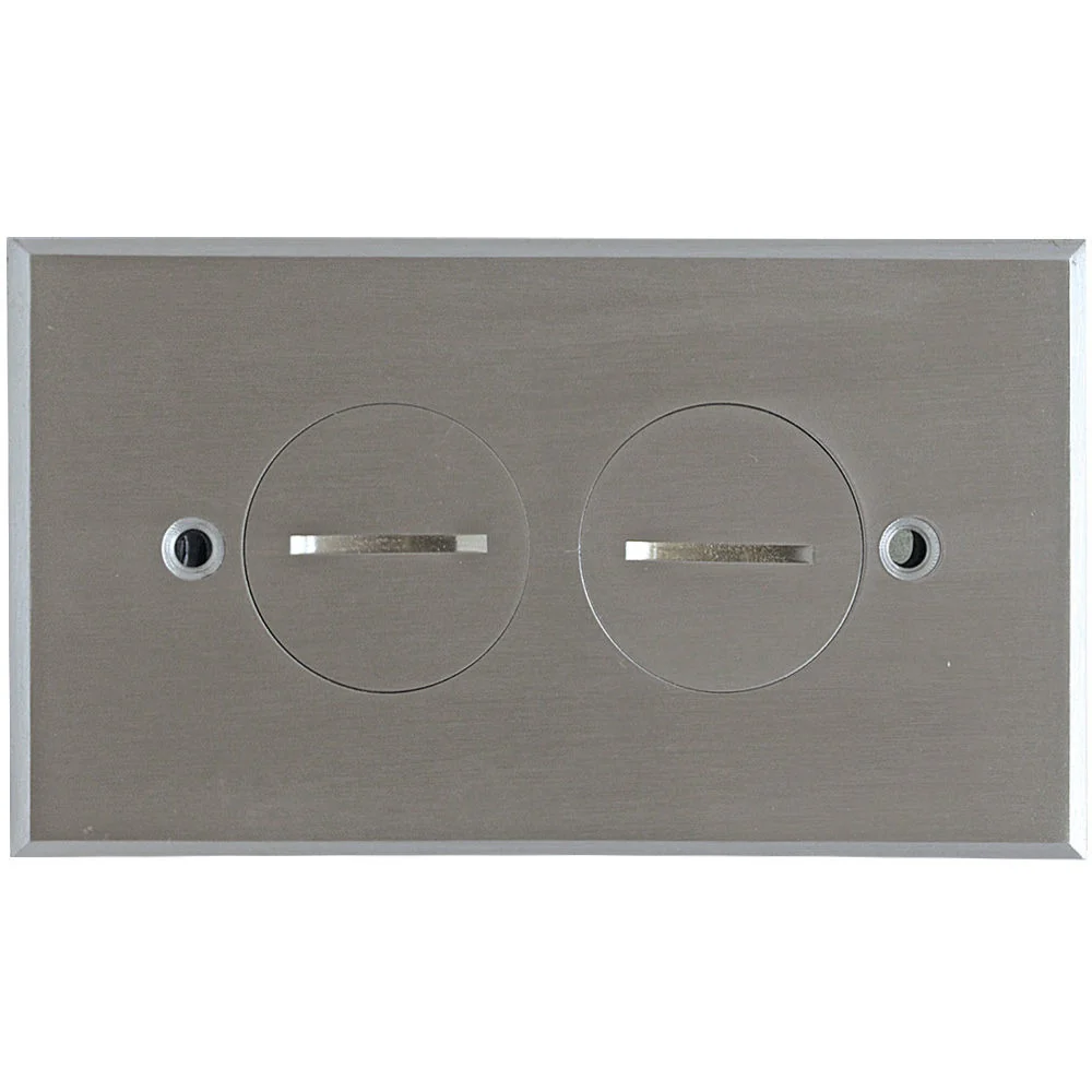 CAJA DE PISO 2X4 PARA TOMA DOBLE PLATEADA 5797FBAP
