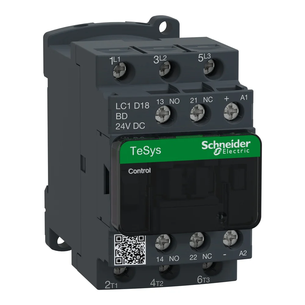CONTACTOR AC-3 18A/AC-1 32A 24VDC (LC1D18BD) - Image 2