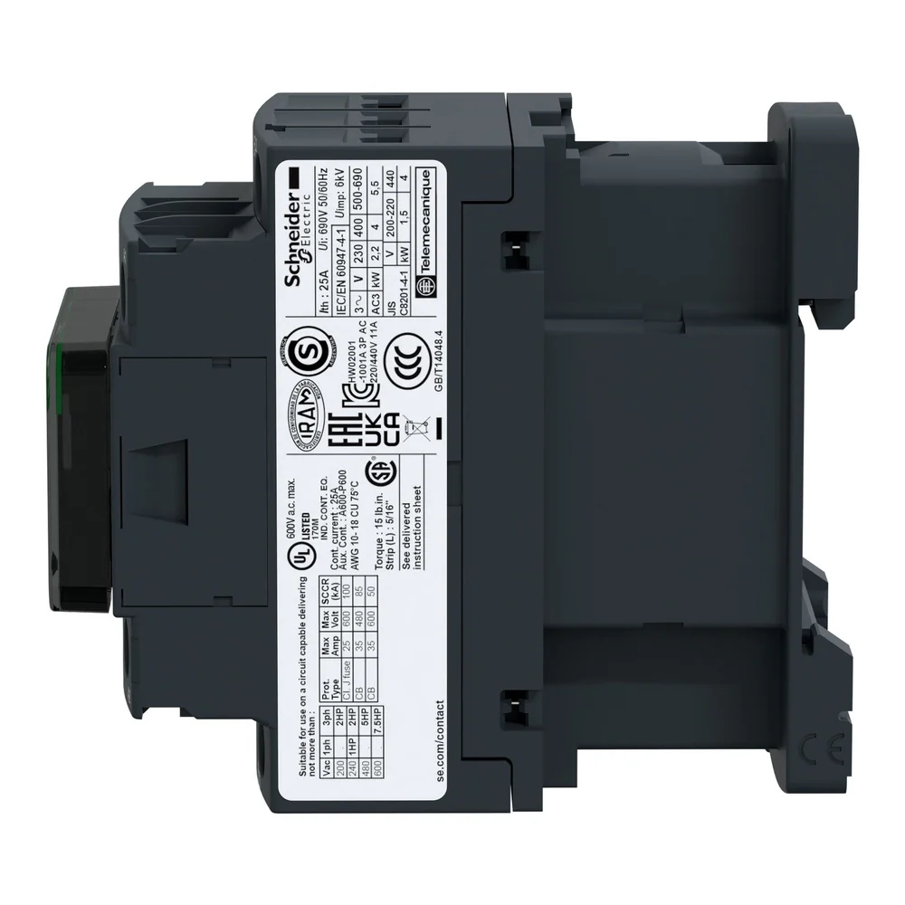 CONTACTOR AC-3 18A/AC-1 32A 24VDC (LC1D18BD) - Image 3