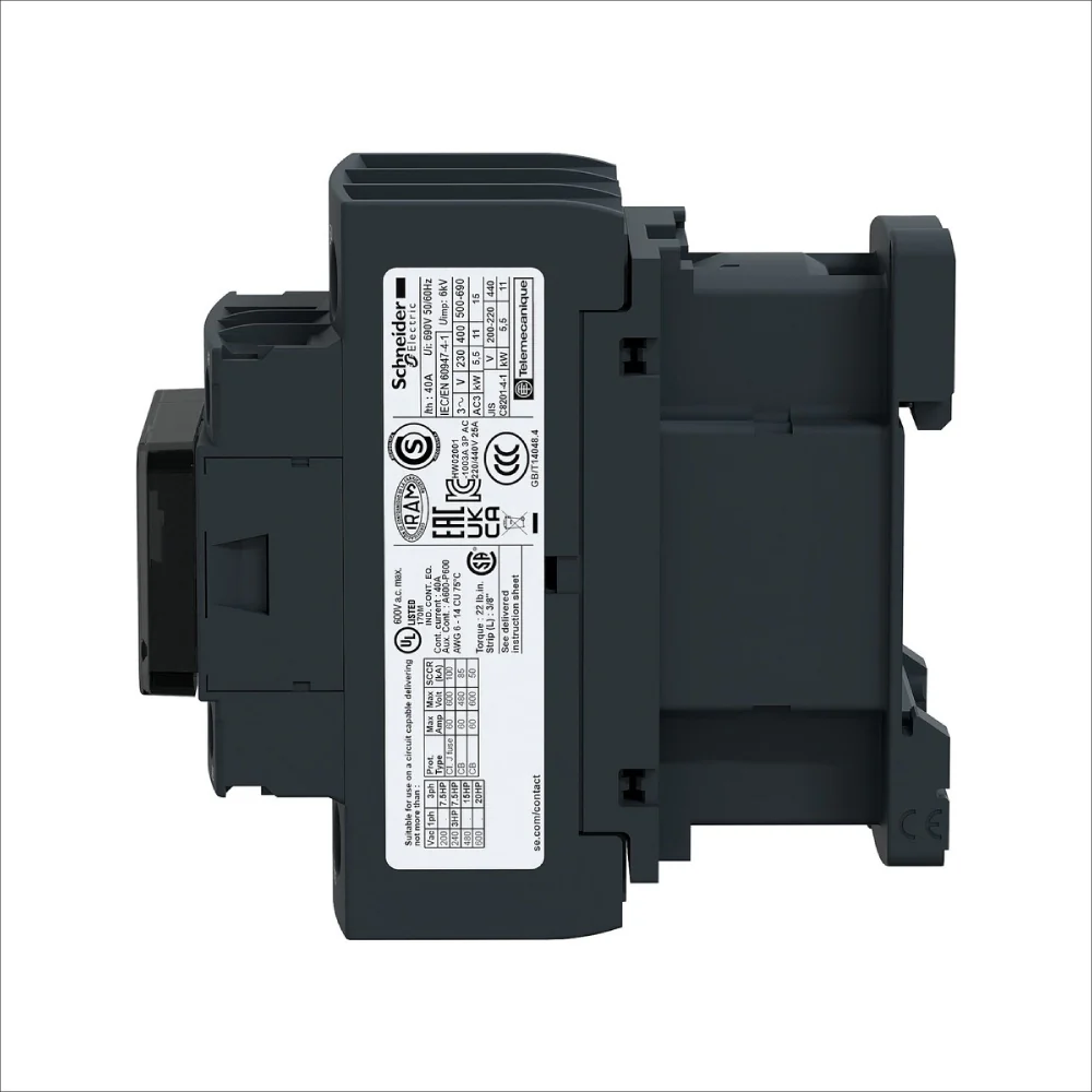 CONTACTOR AC-3 25A/AC-1 40A 220VAC (LC1D25P7) - Image 3