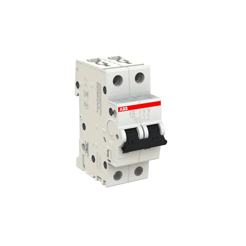 MINIBREAKER ABB (S202-C20) 480V C 6KA 2P 20A AC/DC