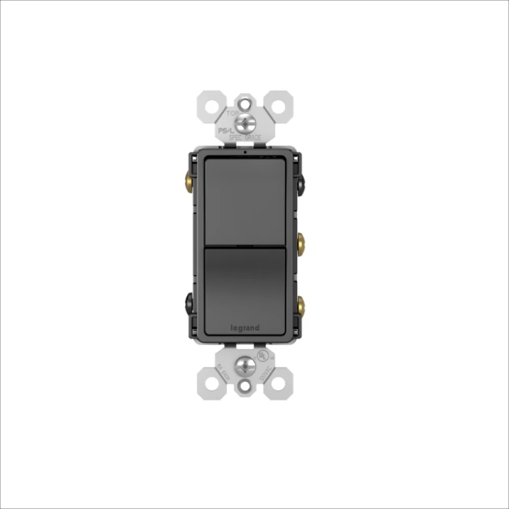 SWITCH DECORA DBL 15 AMP 120V 3 VIAS NEGRO RCD33BK
