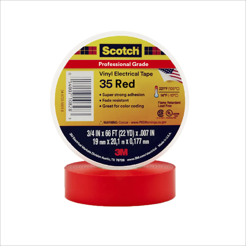 TAPE SCOTCH 35 ROJO 3M 3/4X66