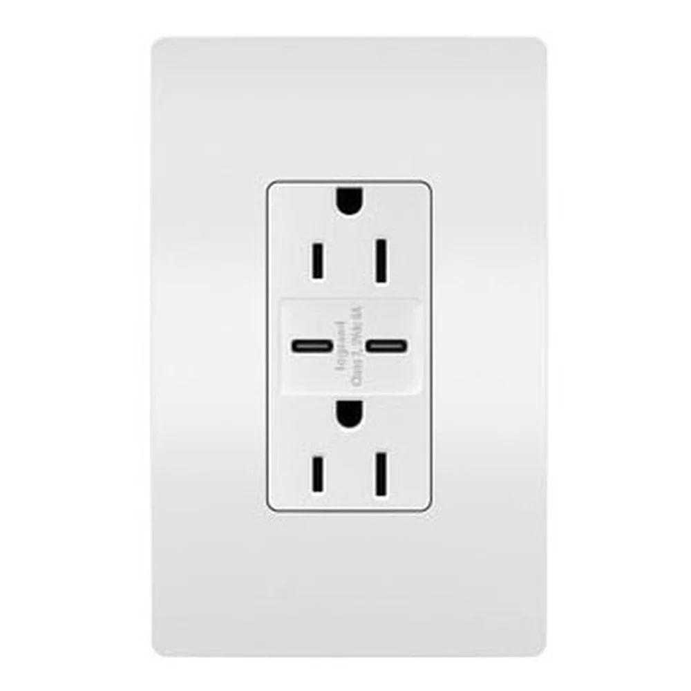 TC DBLE DECO 15A CARGA RA USB C/C BL USBCC6WPWCCV4