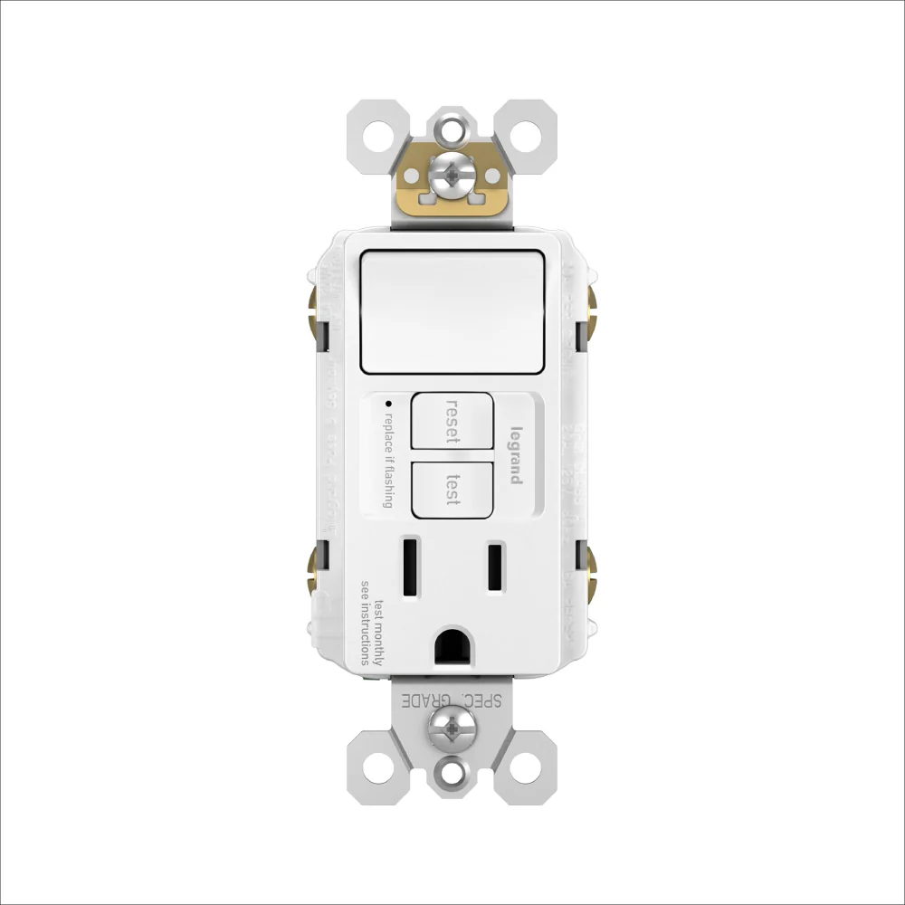 TOMA GFCI+SWITCH 15 AMP 120V BL. 1597SWTTRWCCD4