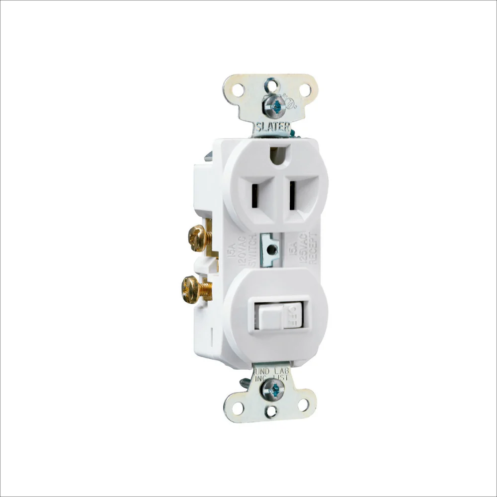 TOMA + SWITCH 15 AMP 120V BLANCO 691-W